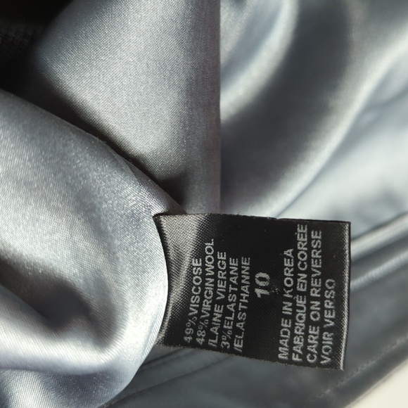 Vintage Elie Tahari Gray Black Glen Plaid Wool Belted Mini Skirt Size 10 - Picture 13 of 13